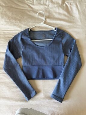 aerie ribbed blue top